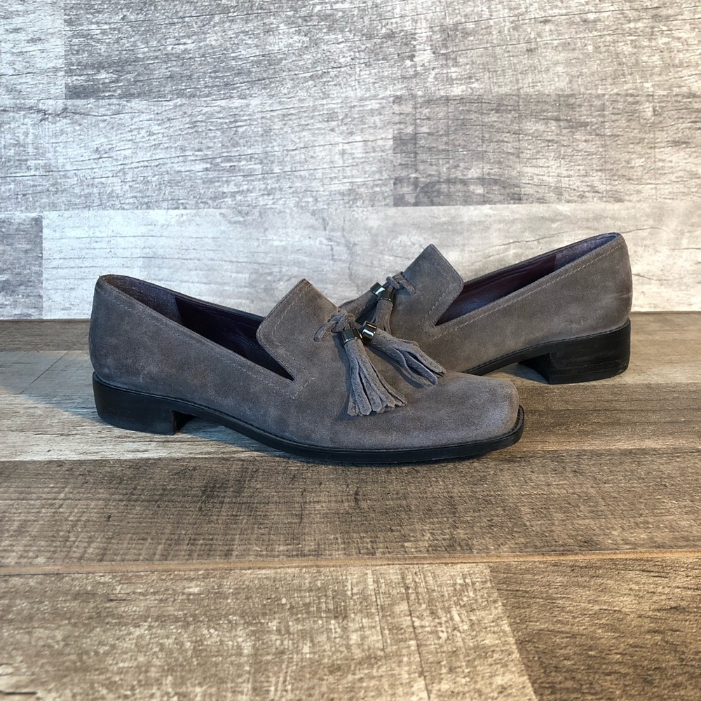 Stuart Weitzman Tassylady Gray Suede Flat Size 8